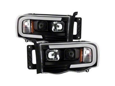 Platinum Series Headlights; Black Housing; Clear Lens (03-05 RAM 3500)