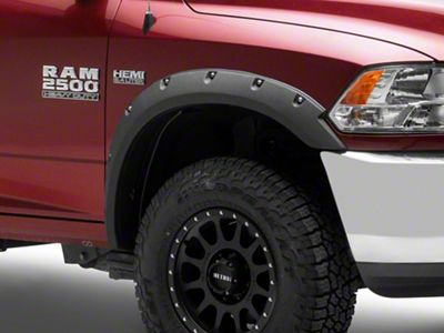 Pocket Rivet Style Fender Flares; Textured Black (10-18 RAM 3500 SRW)