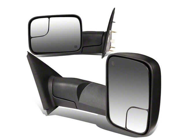 Powered Heated Towing Mirrors; Black (03-09 RAM 3500)