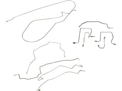 Pre-Bent Brake Line Kit; Stainless Steel (2001 RAM 3500 Quad Cab w/ 2 Anti-Lock Brakes)