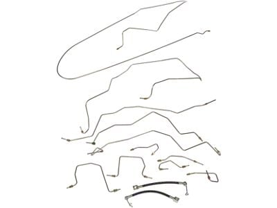 Pre-Bent Brake Line Kit; Stainless Steel (01-02 4WD RAM 3500 Regular Cab)