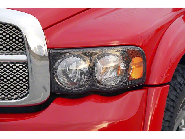 Pro-Beam Headlight Covers; Carbon Fiber Look (03-05 RAM 3500)