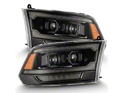 Pro-Series 5th Gen 2500 G2 Style Projector Headlights; Alpha Black Housing; Clear Lens (10-18 RAM 3500 w/ Factory Halogen Non-Projector Headlights)