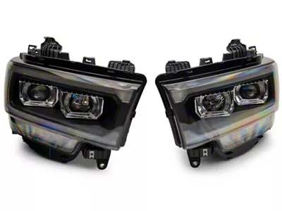 PRO-Series Projector Headlights; Black Housing; Clear Lens (19-24 RAM 3500 w/ Factory Halogen Headlights)