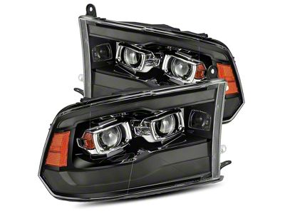 PRO-Series Projector Headlights; Jet Black Housing; Clear Lens (13-18 RAM 3500 w/ Factory Projector Headlights)