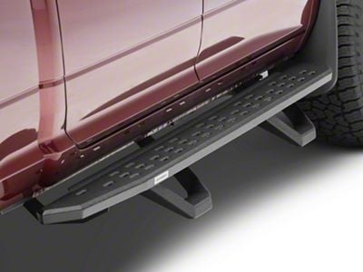 Go Rhino RB30 Running Boards with Drop Steps; Protective Bedliner Coating (10-24 RAM 3500 Crew Cab)