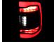 Red LED Bar Tail Lights; Matte Black Housing; Clear Lens (10-18 RAM 3500 w/ Factory Halogen Tail Lights)