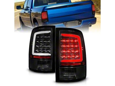 Sequential LED Tail Lights; Black Housing; Clear Lens (10-18 RAM 3500 w/ Factory Halogen Tail Lights)