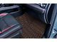 Single Layer Diamond Front and Rear Floor Mats; Black and Orange Stitching (10-18 RAM 3500 Crew Cab w/ Front Bucket Seats)