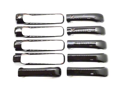 Chrome Delete Smart Key Door Handle Covers; Gloss Black (13-18 RAM 3500 Crew Cab)