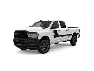 Speed Side Stripes; Gloss Black (03-24 RAM 3500)