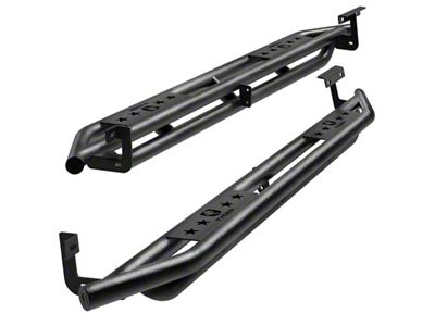 Star Armor Side Step Bars; Textured Black (03-09 RAM 3500 Quad Cab)