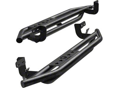 Star Armor Side Step Bars; Textured Black (10-24 RAM 3500 Regular Cab)