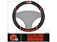 Steering Wheel Cover with Cleveland Browns Logo; Black (Universal; Some Adaptation May Be Required)