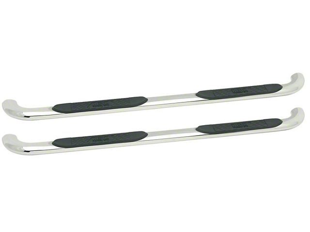 Platinum 4-Inch Oval Side Step Bars; Stainless Steel (03-09 RAM 3500 Quad Cab)