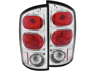 Tail Lights; Chrome Housing; Clear Lens (03-06 RAM 3500)