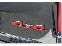 Tailgate 4X4 Letter Overlay Decals; Red (19-24 RAM 3500)