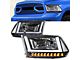 U-Shaped LED DRL Sequential Headlights with Clear Corners; Black Housing; Clear Lens (10-18 RAM 3500 w/ Factory Halogen Dual or Quad Headlights)