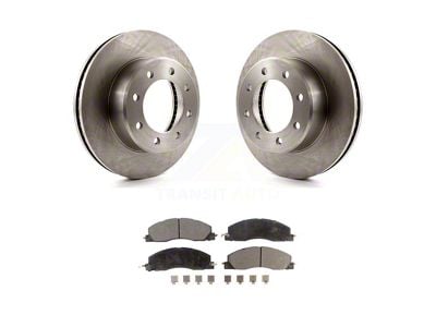 Vented 8-Lug Brake Rotor and Ceramic Pad Kit; Front (09-18 RAM 3500)