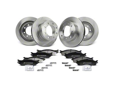 Vented 8-Lug Brake Rotor and Pad Kit; Front and Rear (03-08 RAM 3500)