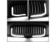 Vertical Fence Style Upper Replacement Grille with LED DRL Light; Gloss Black (06-09 RAM 3500)