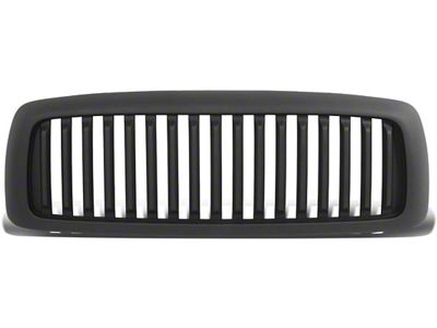 Vertical Style Upper Replacement Grille; Matte Black (03-05 RAM 3500)