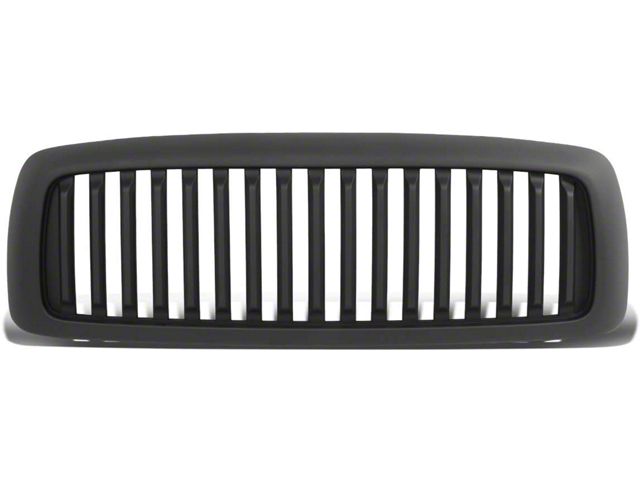 Vertical Style Upper Replacement Grille; Matte Black (03-05 RAM 3500)