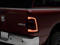 White LED Bar Tail Lights; Black Housing; Smoked Lens (10-18 RAM 3500 w/ Factory Halogen Tail Lights)