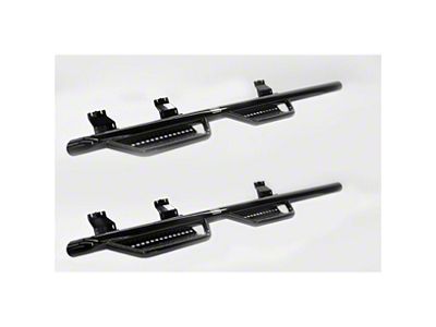 Ranch Hand 4-Step Wheel to Wheel Side Step Bars; Black (17-24 F-250 Super Duty SuperCab w/ 6-3/4-Foot Bed)