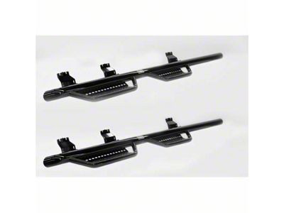 Ranch Hand 4-Step Wheel to Wheel Side Step Bars; Black (17-24 F-350 Super Duty SuperCrew DRW w/ 8-Foot Bed)