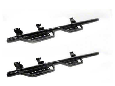 Ranch Hand 4-Step Wheel to Wheel Side Step Bars; Black (14-18 Sierra 1500 Double Cab)