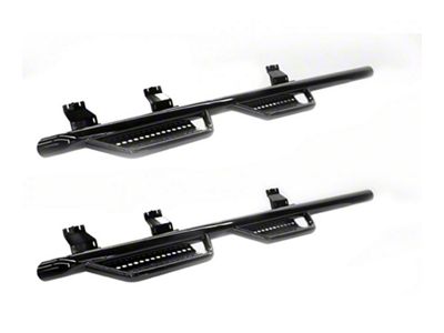 Ranch Hand 4-Step Wheel to Wheel Side Step Bars; Black (17-19 6.6L Duramax Sierra 2500 HD Double Cab w/ 6.50-Foot Standard Box)