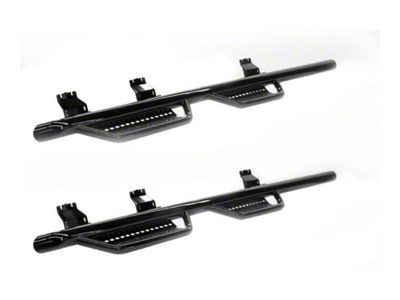 Ranch Hand 4-Step Wheel to Wheel Side Step Bars; Black (17-19 6.6L Duramax Sierra 2500 HD Double Cab w/ 8-Foot Long Box)