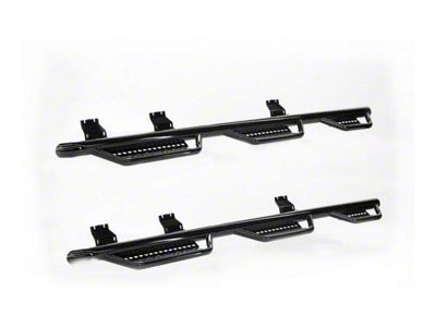 Ranch Hand 6-Step Wheel to Wheel Side Step Bars; Black (15-19 6.0L Sierra 3500 HD SRW Crew Cab w/ 8-Foot Long Box)