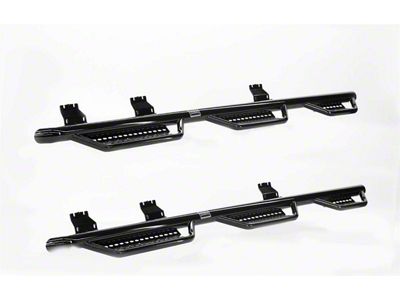 Ranch Hand 6-Step Wheel to Wheel Side Step Bars; Black (17-19 6.6L Duramax Silverado 2500 HD Crew Cab w/ 8-Foot Long Box)