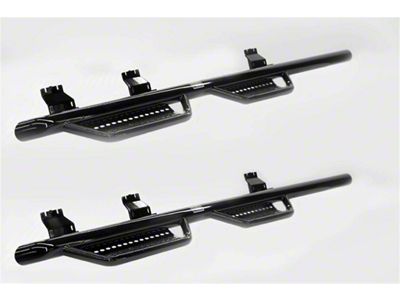 Ranch Hand Legend Series 4-Step Wheel to Wheel Side Step Bars; Gloss Black (17-19 6.6L Duramax Silverado 3500 HD Crew Cab w/ 8-Foot Long Box)