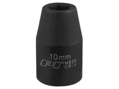 1/2-Inch Drive 6-Point Impact Socket; Metric; Shallow