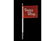 4-Foot White LED Whip with 10-Inch x 12-Inch Red Buggy Whip Flag; Quick Release Base (Universal; Some Adaptation May Be Required)