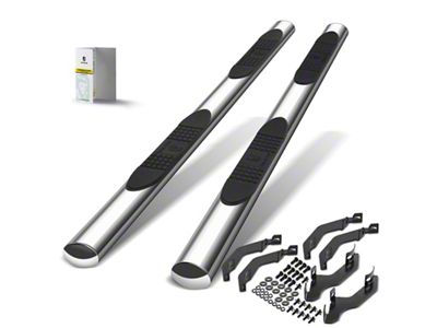 4-Inch Oval Straight Side Step Bars; Chrome (19-23 Ranger SuperCab)