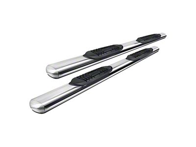 4-Inch Oval Straight Side Step Bars; Polished (19-24 Ranger SuperCrew)