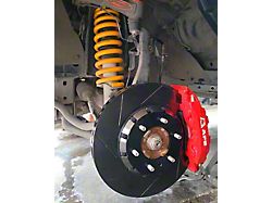 APB 4-Piston Front Big Brake Kit with 14-Inch Slotted Rotors; Red Calipers (19-23 Ranger)