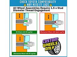 Bulge Acorn Chrome Lug Nut Kit; M12 x 1.5; Set of 24 (19-25 Ranger)