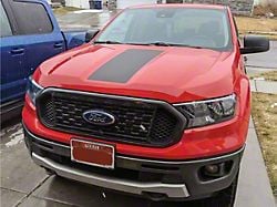 Center Hood Stripe; Matte Black (19-23 Ranger)