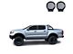 Classic Roll Bar for Tonneau Cover with 9-Inch Black Round Flood LED Lights; Black (19-25 Ranger)