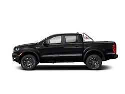 Classic Roll Bar with 5.30-Inch Black Round Flood LED Lights; Stainless Steel (19-25 Ranger w/ Tonneau Cover)