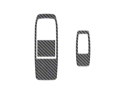 Door Switch Accent Trim; Domed Carbon Fiber (19-23 Ranger SuperCab)