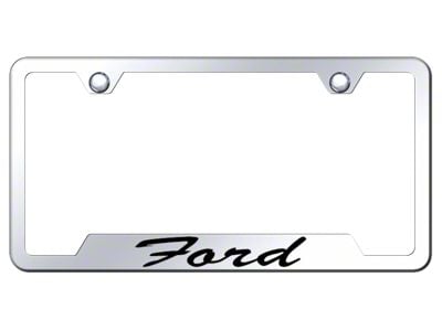 Ford Script Laser Etched Cut-Out License Plate Frame; Mirrored (Universal; Some Adaptation May Be Required)