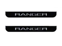 Front Door Sill Protection with Ranger Logo; Black Platinum (19-23 Ranger)