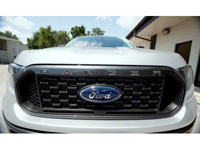 Front Grille Insert Letters; Reflective Black Topo with Red Outline (19-23 Ranger)
