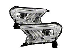 Full LED Projector Headlights with Sequential Turn Signals; Chrome Housing; Clear Lens (19-23 Ranger w/ Factory Halogen Headlights)